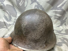 Charger l&#39;image dans la galerie, Original WW2 Canadian / British Army Mk3 High Rivet Turtle Helmet &amp; Liner
