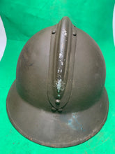 Load image into Gallery viewer, Original WW2 French Army M1926 Adrian Helmet - Divisional Markings - Complete
