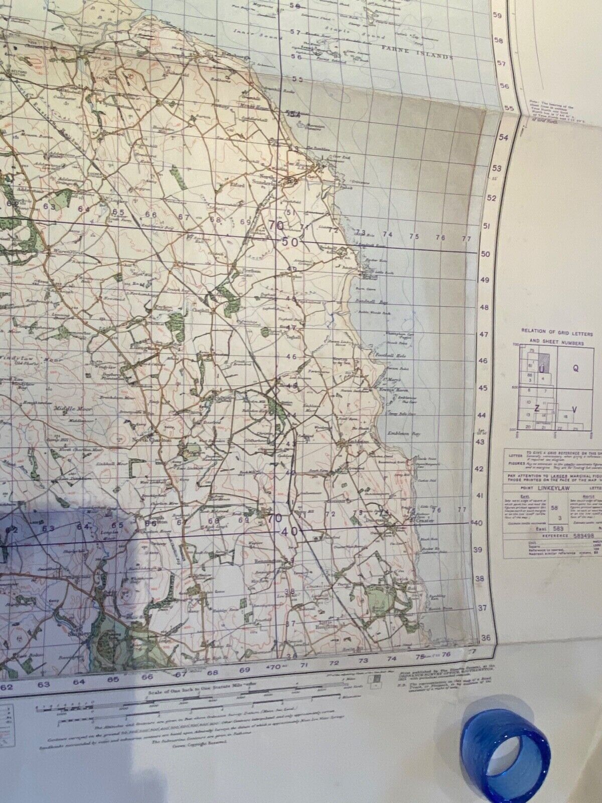 WW2 British Army 1932 MILITARY EDITION General Staff map HOLY ISLAND. - The Militaria Shop