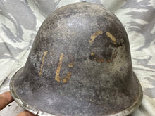 Charger l&#39;image dans la galerie, Original WW2 Canadian / British Army Mk3 High Rivet Turtle Helmet &amp; Liner
