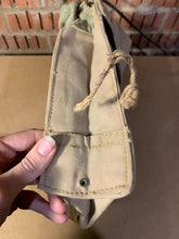 Load image into Gallery viewer, Original WW2 British Army Indian Made Soldiers Gas Mask Bag &amp; Strap - 1943 Dated
