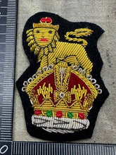 Load image into Gallery viewer, British Army Staff Officer Cap Badge - Kings Crown Wire Bullion Badge
