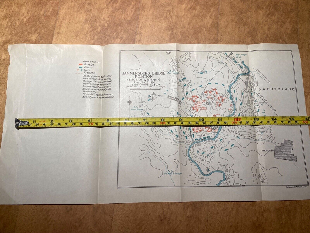 Original Boer War / British Army / Planning Map. JAMMERSBERG BRIDGE area.