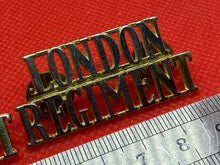 Load image into Gallery viewer, Original British Army LONDON REGIMENT Brass Shoulder Titles - Pair
