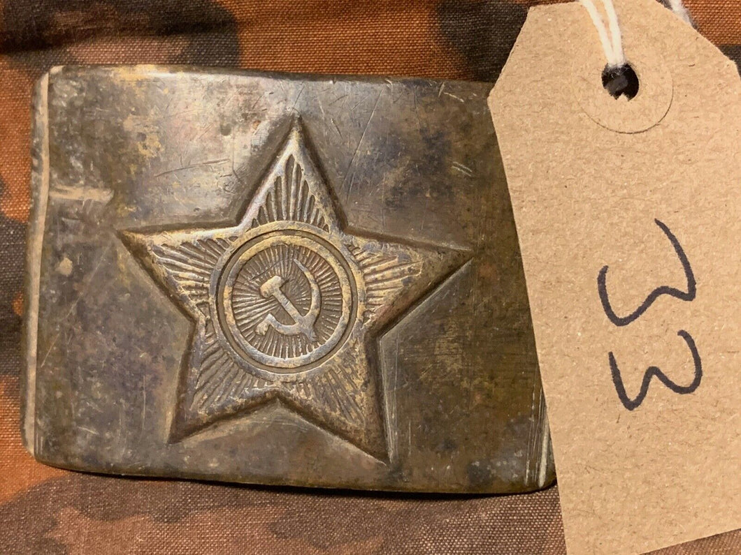Genuine WW2 USSR Russian Soldiers Army Brass Belt Buckle - #33