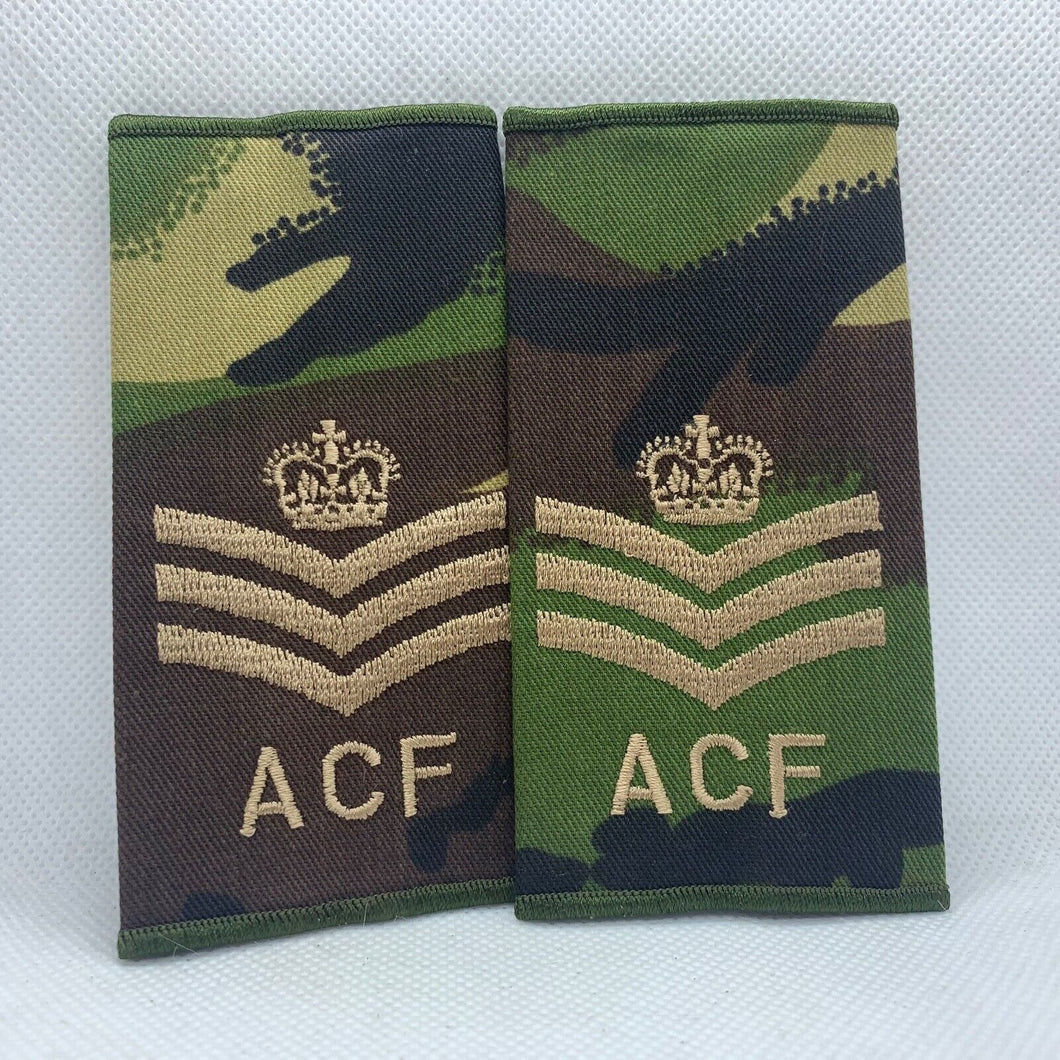 Cadet ACF DPM Rank Slides / Epaulette Pair Genuine British Army - NEW