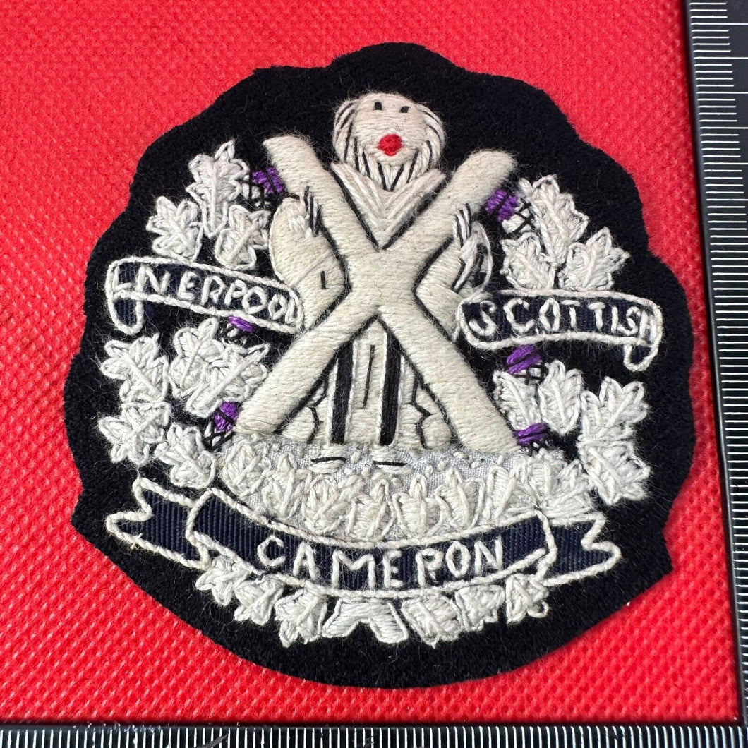 British Army Liverpool Scottish Cameron Regiment Embroidered Blazer Badge