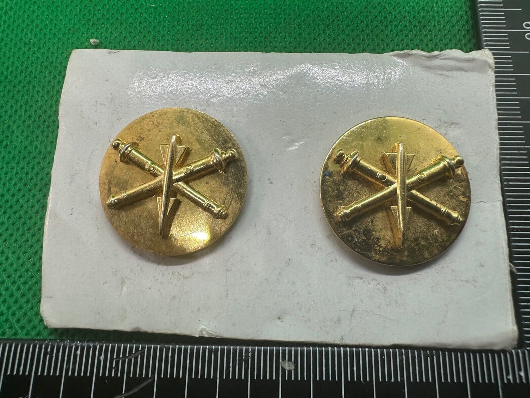 Genuine US Army Collar Disc Badges Pair - Air Defence Artillery