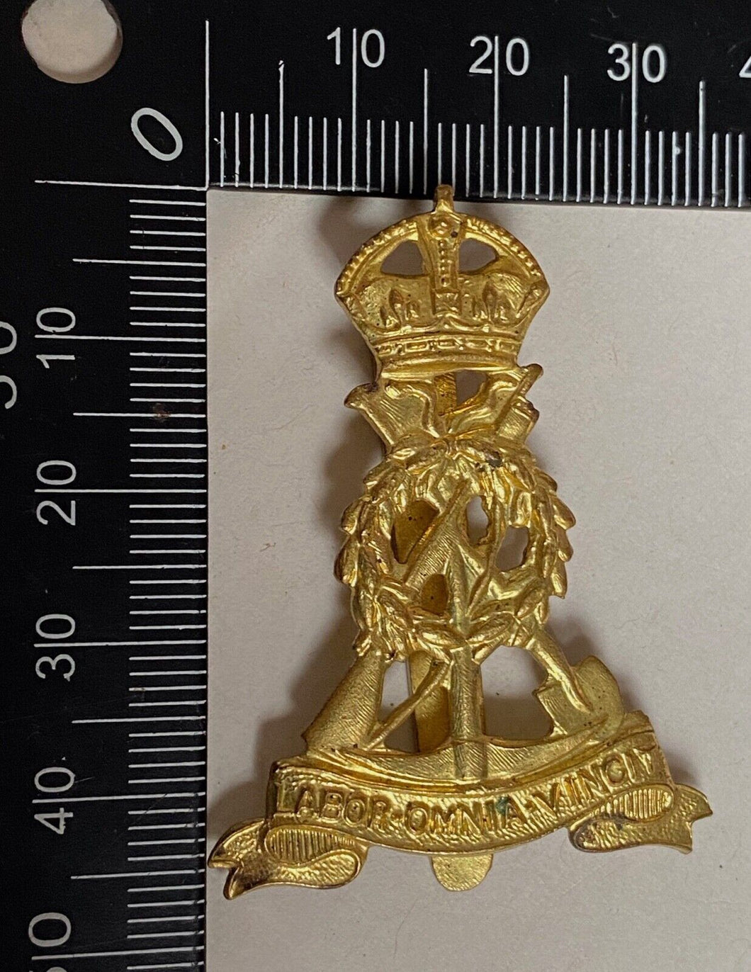 WW1 / WW2 British Army Labour Corps - gilded brass cap badge. - The Militaria Shop