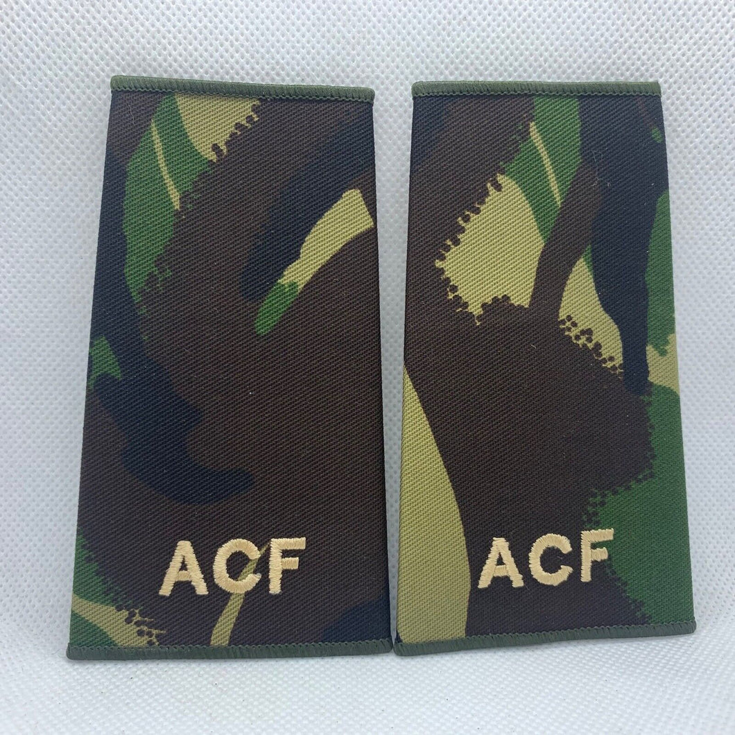 Cadet ACF DPM Rank Slides / Epaulette Pair Genuine British Army - NEW