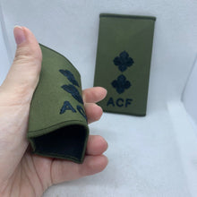 Load image into Gallery viewer, Cadet ACF OD Green Rank Slides / Epaulette Pair Genuine British Army - NEW
