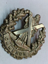 Load image into Gallery viewer, Original WW1 / WW2 British Army Cameron Highlanders Regiment Cap Badge
