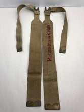 Load image into Gallery viewer, Original WW2 British Army 37 Pattern L Straps Pair - Wartime Dated
