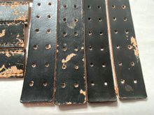 Load image into Gallery viewer, WW2 German Army belt leather fastening strip. Black leather reproduction. - The Militaria Shop
