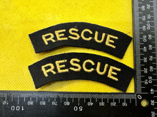 Load image into Gallery viewer, Original WW2 British Home Front Civil Defence Rescue Shoulder Titles
