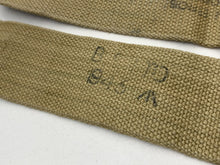 Load image into Gallery viewer, Original WW2 British Army 37 Pattern L Straps Pair - Wartime Dated
