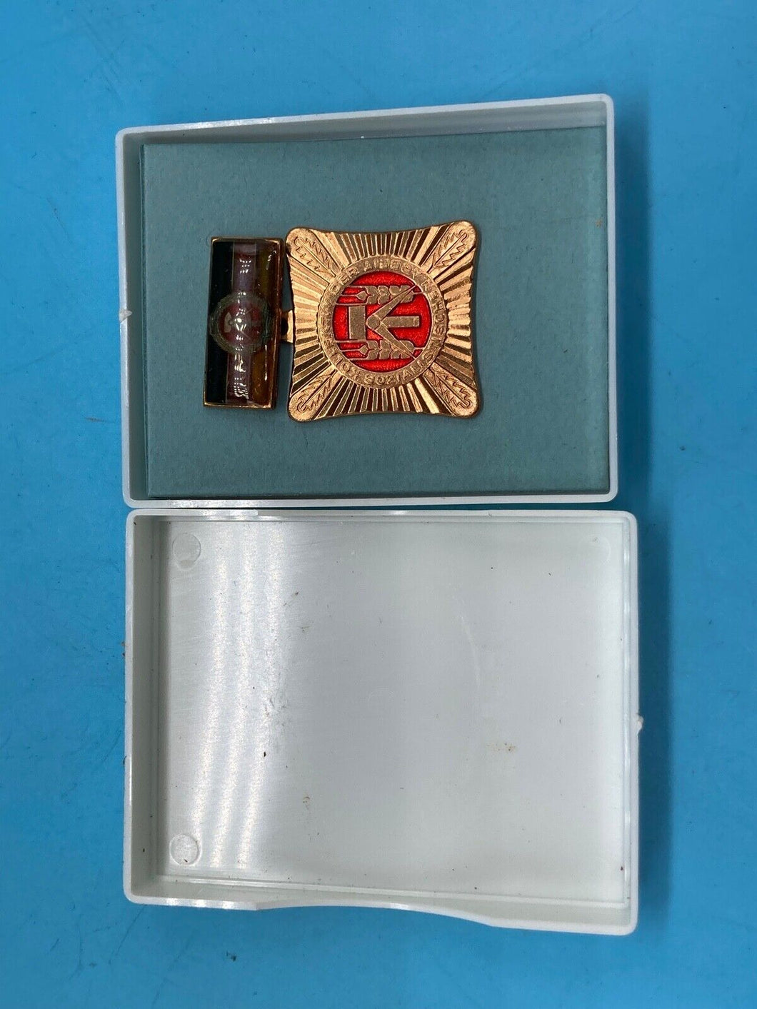 Genuine East German DDR Collective Socialist Work Labor Badge White Box