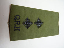 Load image into Gallery viewer, QRH Royal Horse OD Green Rank Slides / Epaulette Pair Genuine British Army - NEW

