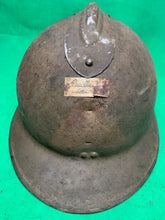 Charger l&#39;image dans la galerie, Original WW2 French Army M1926 Adrian Helmet - Div Signed - Named &amp; Complete
