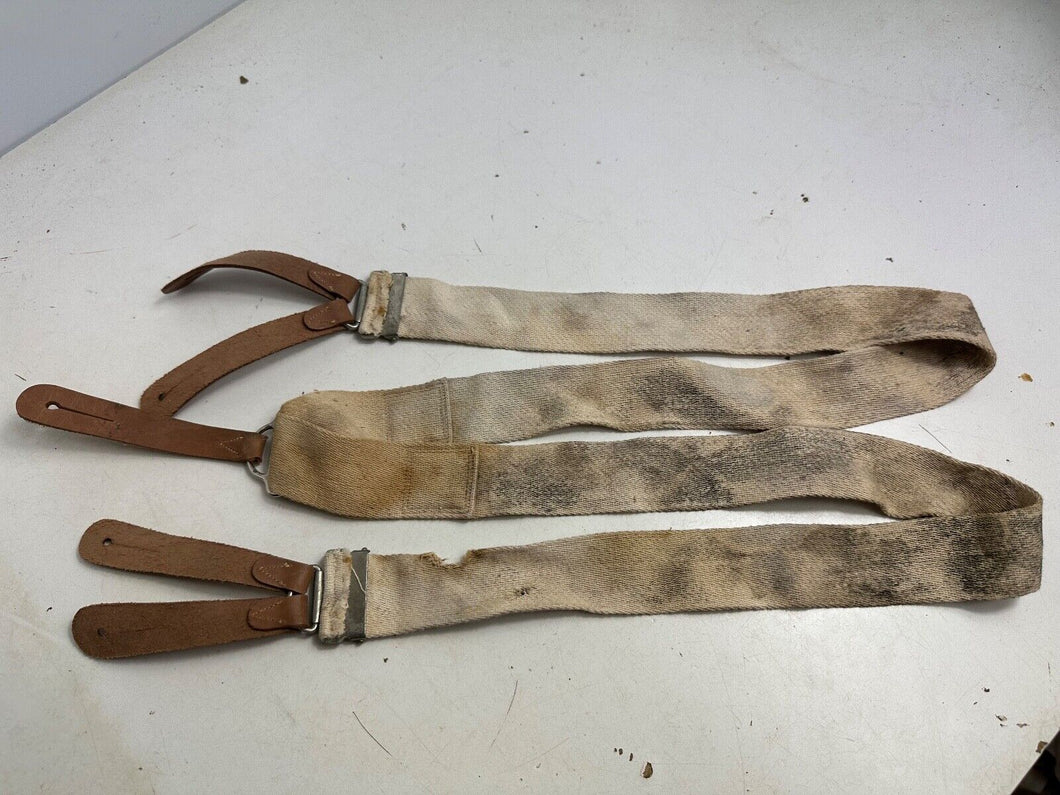 Original WW2 British Army / RAF Trouser Suspenders - Well Worn Example