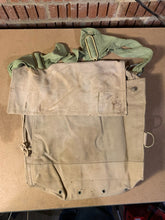 Load image into Gallery viewer, Original WW2 British Army Indian Made Soldiers Gas Mask Bag &amp; Strap - 1943 Dated
