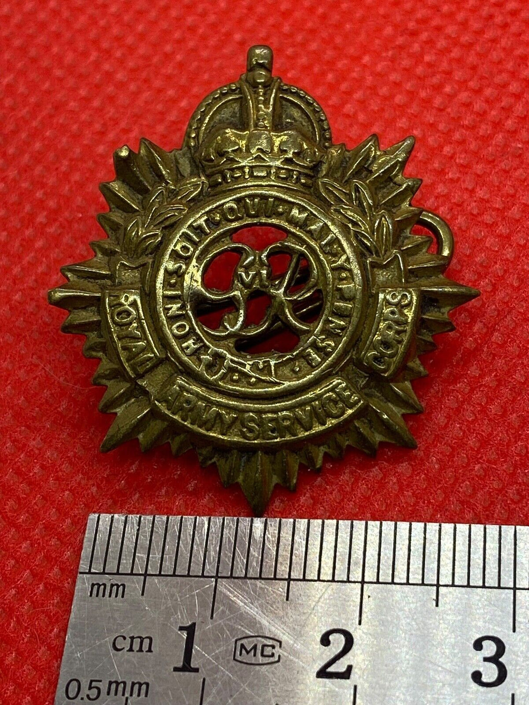 Original WW2 British Army Royal Army Service Corps Collar Badge with Rear Lugs