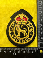 Load image into Gallery viewer, Original WW2 - 1952 British Home Front Civil Defence Service King&#39;s Crown Badge
