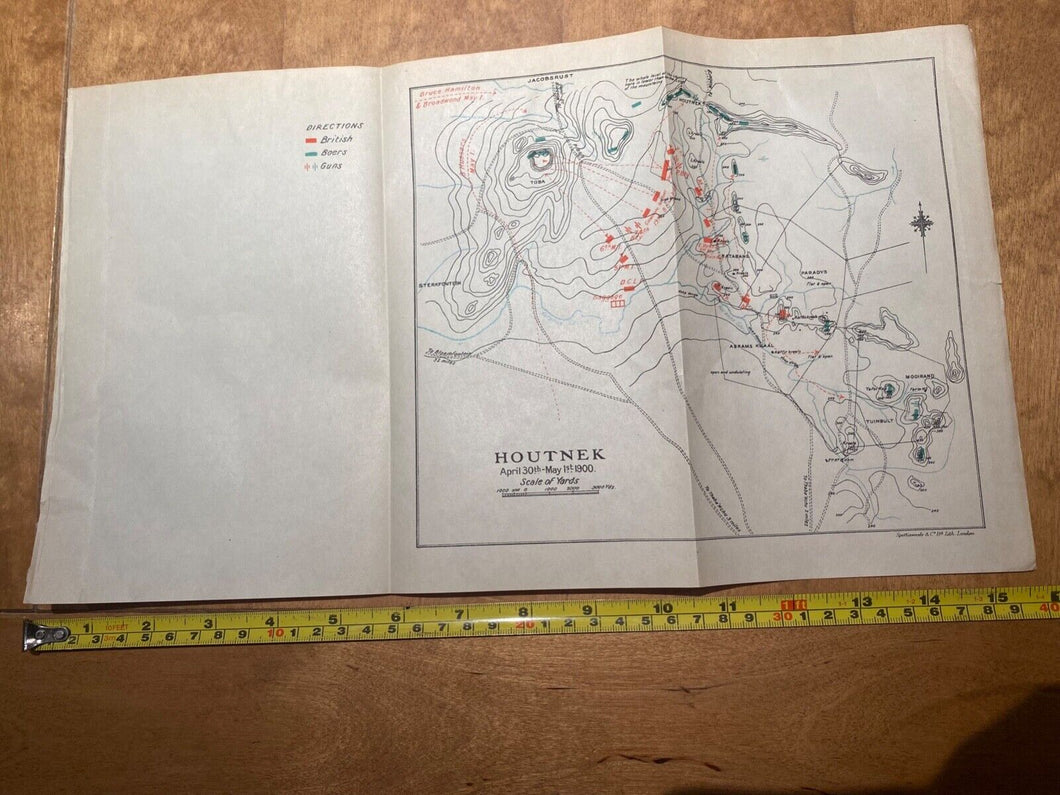 Original Boer War / British Army / Planning Map. The Battle of HOUTNEK 1900. - The Militaria Shop