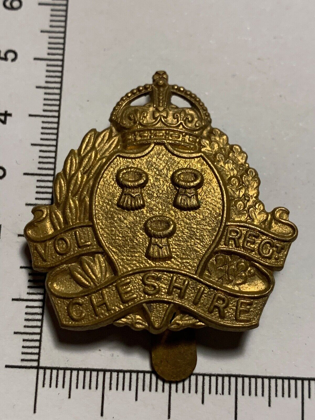 WW1 British Army Cap Badge - Cheshire Volunteer Regiment