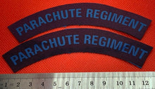 Load image into Gallery viewer, Pair of WW2 Style Printed Parachute Regiment Shoulder Title - Reproduction

