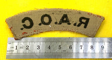 Load image into Gallery viewer, WW2 British Army ROYAL ARMY ORDNANCE CORPS. Shoulder Title.  Good condition.
