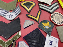 Load image into Gallery viewer, A Group of US Army Badges, Patches, Rank Chevrons etc. etc.
