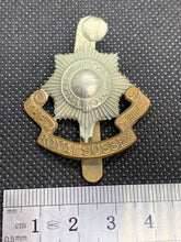 Load image into Gallery viewer, Original WW2 British Army Royal Sussex Regiment Brass Cap Badge
