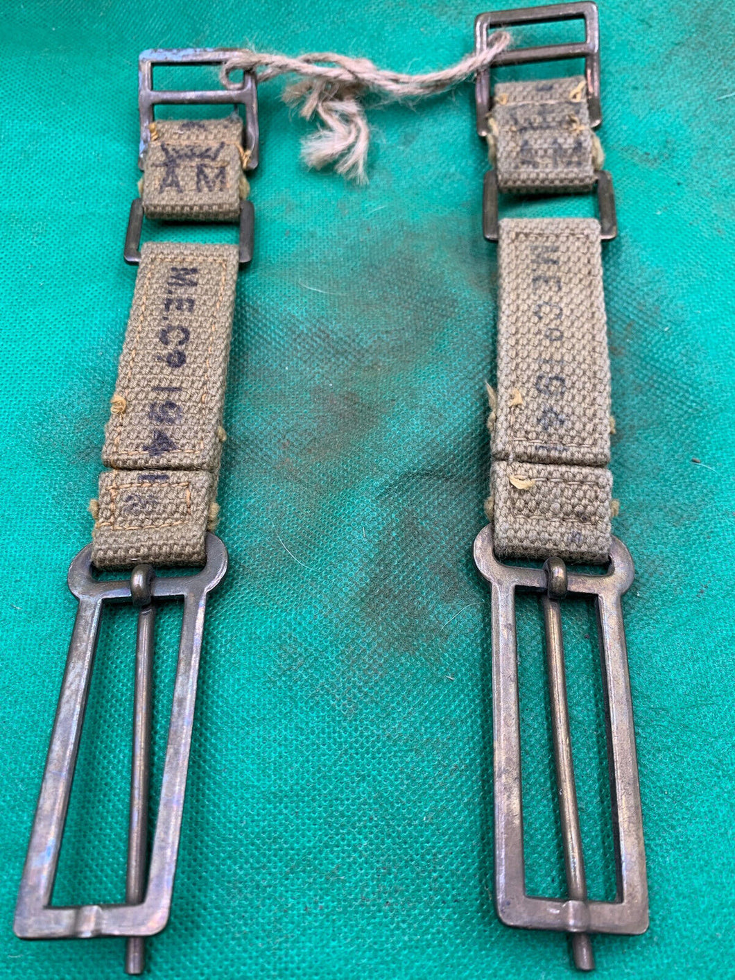 Original WW2 British Army 37 Pattern Brace Adaptors Pair - 1941 Dated