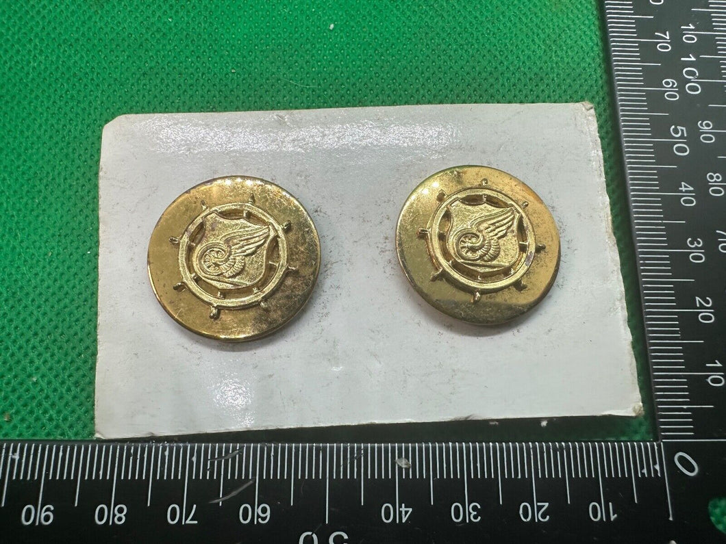 Genuine US Army Collar Disc Badges Pair - Transportation Corps