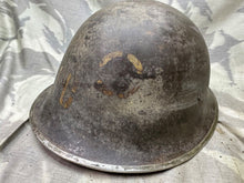 Charger l&#39;image dans la galerie, Original WW2 Canadian / British Army Mk3 High Rivet Turtle Helmet &amp; Liner
