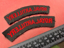 Load image into Gallery viewer, British Army ROYAL ARTILLERY WW2 Cloth Shoulder Badges - Pair

