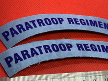 Load image into Gallery viewer, Pair of WW2 Style Printed Paratroop Regiment Shoulder Title - Reproduction
