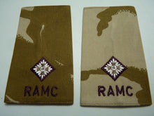 Load image into Gallery viewer, RAMC Desert DPM Rank Slides / Epaulette Pair Genuine British Army - NEW
