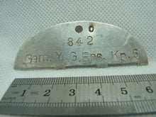 Load image into Gallery viewer, Original WW2 German Army Soldiers Dog Tags - Gem.M.G.Ers.Kp.6 - B2
