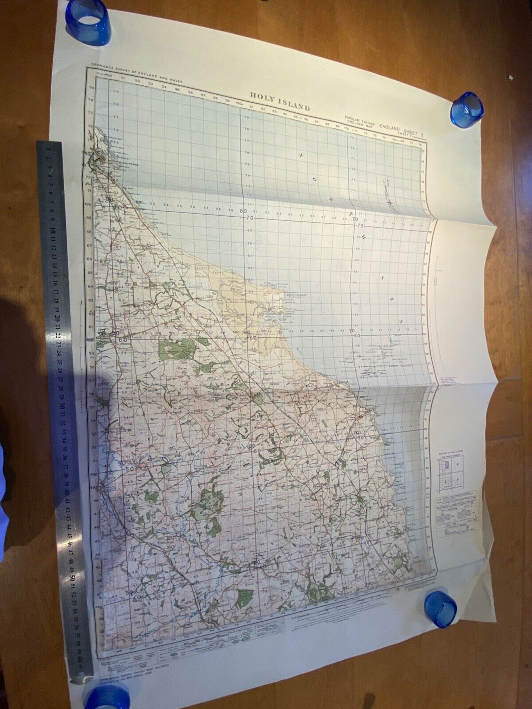 WW2 British Army 1932 MILITARY EDITION General Staff map HOLY ISLAND.