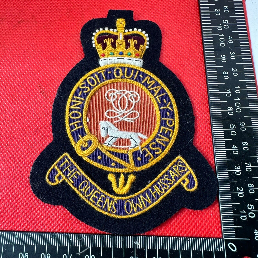 British Army 3rd The Queen's Own Hussars Regiment Embroidered Blazer Badge