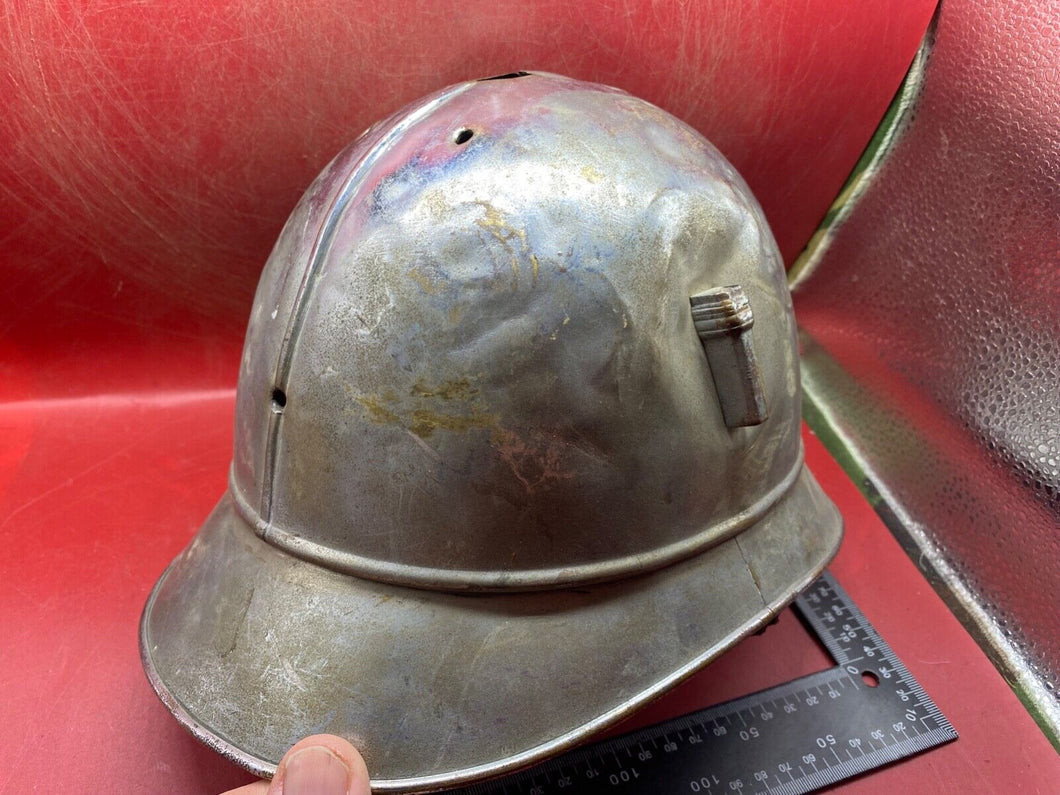 WW1 era French Fire Man's White Metal Helmet - Restoration Project.
