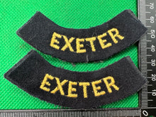 Load image into Gallery viewer, Original WW2 British Home Front Civil Defence Exeter Shoulder Titles
