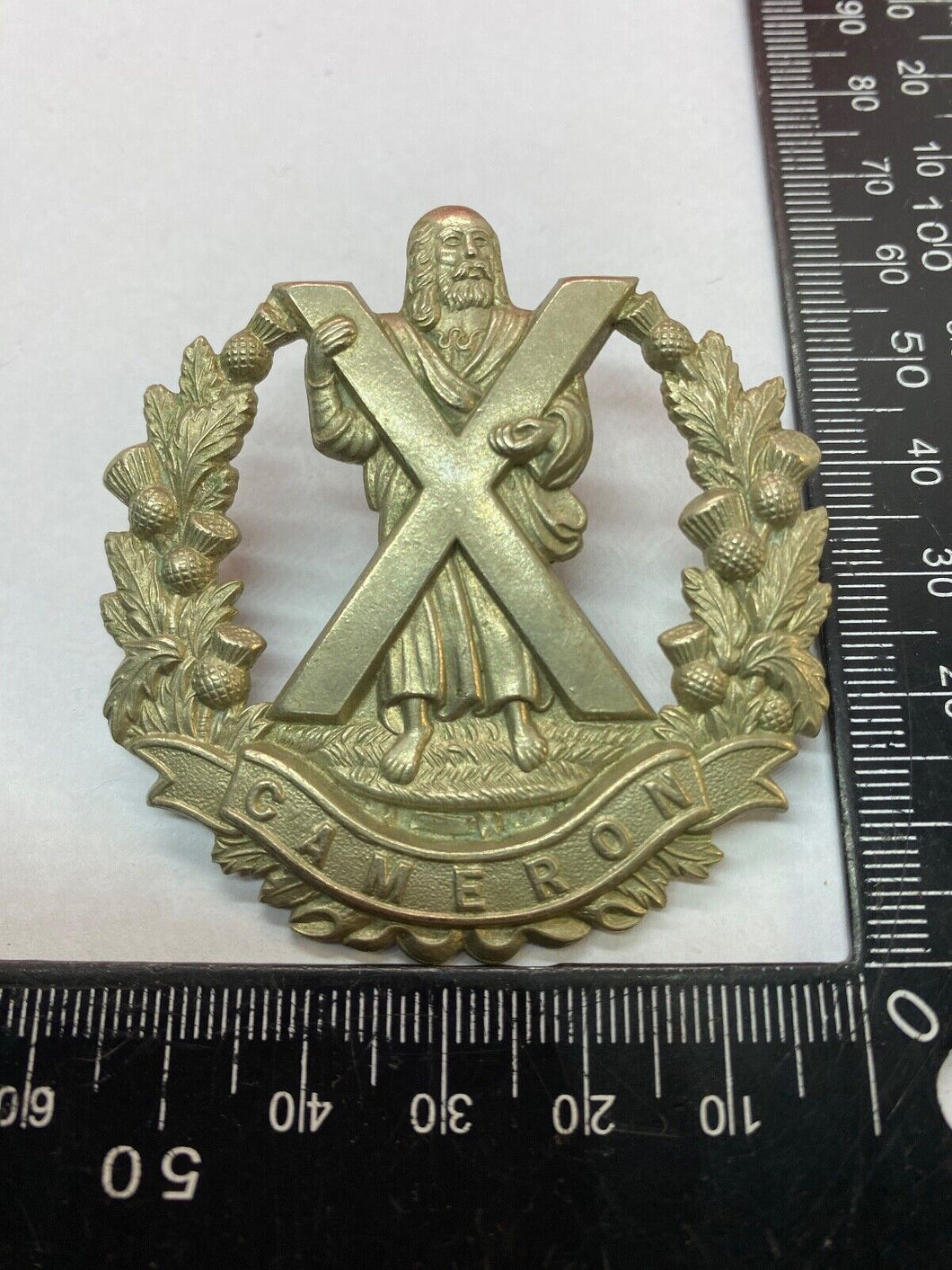 Original WW1 / WW2 British Army Cameron Highlanders Cap Badge