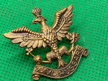 Load image into Gallery viewer, WW1 26th Hussars Regiment Cap Badge
