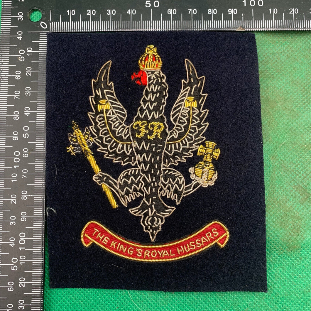 British Army Bullion Embroidered Blazer Badge - King's Royal Hussars