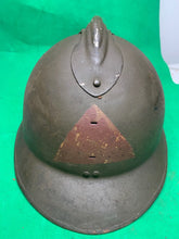 Load image into Gallery viewer, Original WW2 French Army M1926 Adrian Helmet - Divisional Markings - Complete
