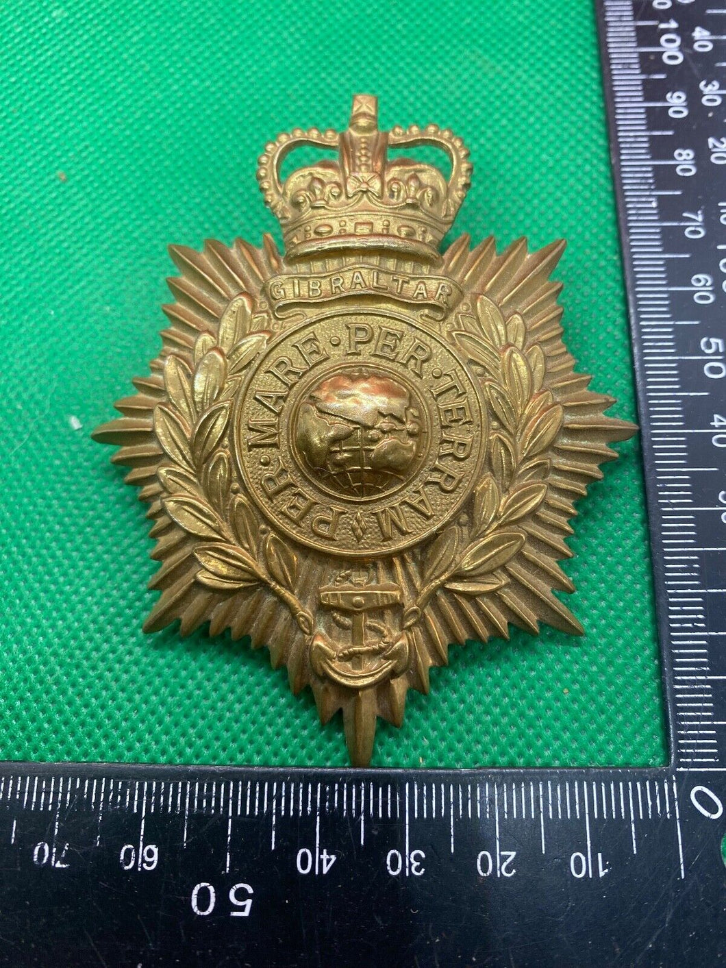 Original Queen's Crown British Army Royal Marines Cap Badge