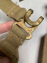 Load image into Gallery viewer, Original WW2 Dated British Army 37 Pattern Webbing L Straps - 1942 Dated
